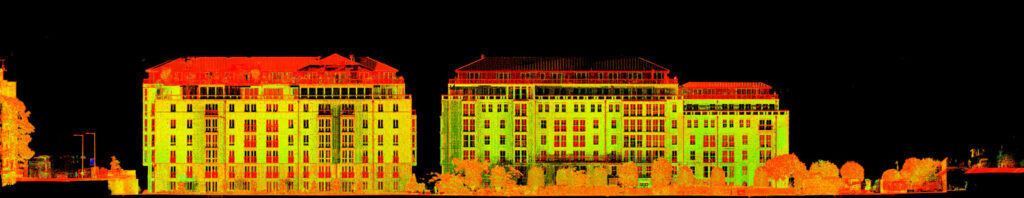 Kings Chelsea Estate laser scanned the apartment blocks from the ground and roof levels to provide detailed 2D elevations